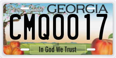 GA license plate CMQ0017