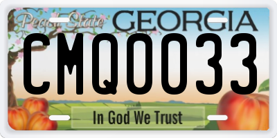 GA license plate CMQ0033