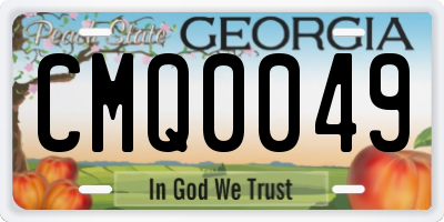 GA license plate CMQ0049