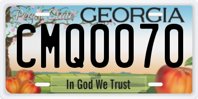 GA license plate CMQ0070