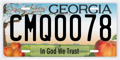 GA license plate CMQ0078