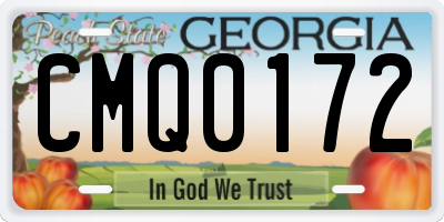 GA license plate CMQ0172