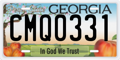 GA license plate CMQ0331