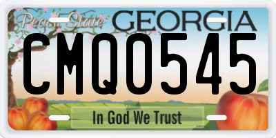 GA license plate CMQ0545