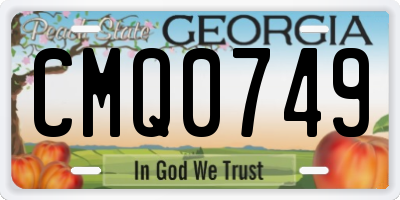 GA license plate CMQ0749