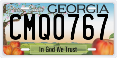 GA license plate CMQ0767