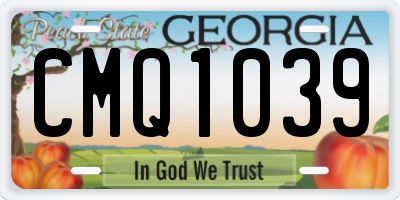 GA license plate CMQ1039