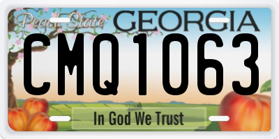GA license plate CMQ1063