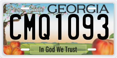 GA license plate CMQ1093
