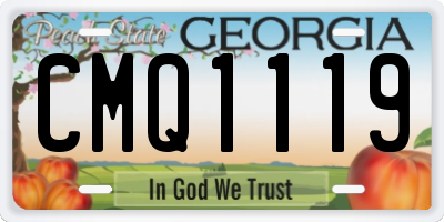 GA license plate CMQ1119