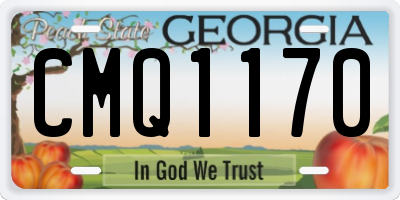 GA license plate CMQ1170