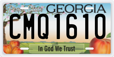 GA license plate CMQ1610