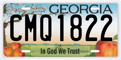 GA license plate CMQ1822
