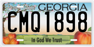 GA license plate CMQ1898