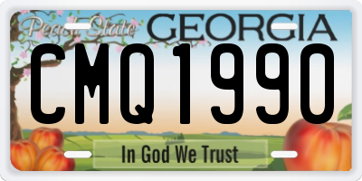 GA license plate CMQ1990