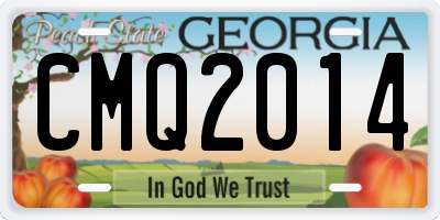 GA license plate CMQ2014