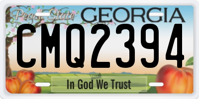 GA license plate CMQ2394