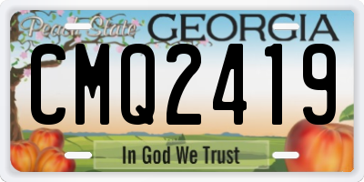 GA license plate CMQ2419