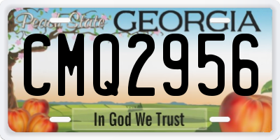 GA license plate CMQ2956
