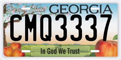 GA license plate CMQ3337