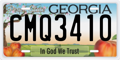 GA license plate CMQ3410