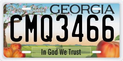 GA license plate CMQ3466