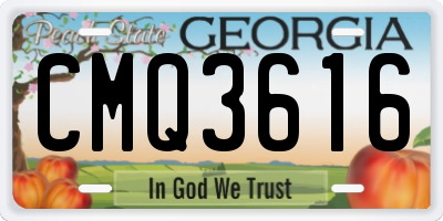 GA license plate CMQ3616