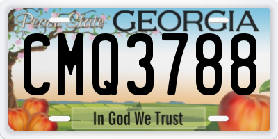 GA license plate CMQ3788