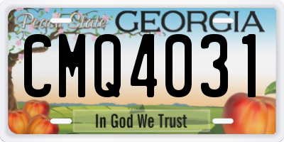 GA license plate CMQ4031