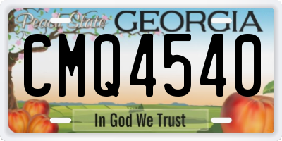 GA license plate CMQ4540