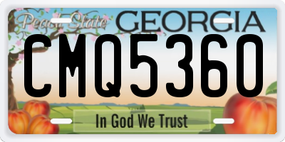 GA license plate CMQ5360