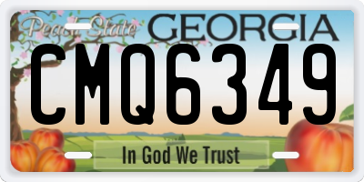 GA license plate CMQ6349