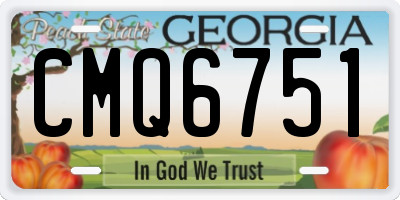 GA license plate CMQ6751