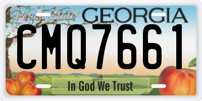 GA license plate CMQ7661