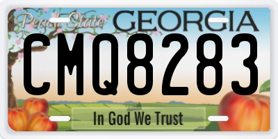 GA license plate CMQ8283