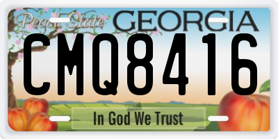 GA license plate CMQ8416