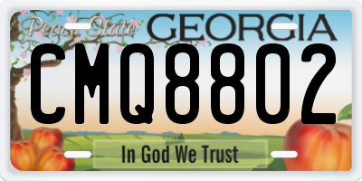 GA license plate CMQ8802