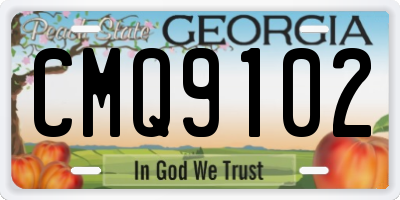 GA license plate CMQ9102