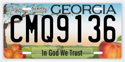 GA license plate CMQ9136