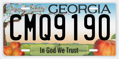 GA license plate CMQ9190