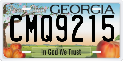 GA license plate CMQ9215