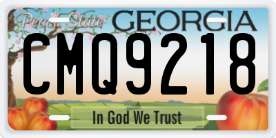 GA license plate CMQ9218