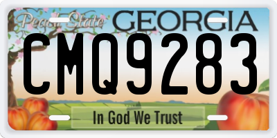 GA license plate CMQ9283