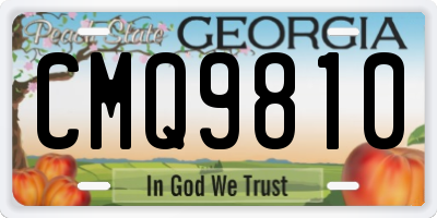 GA license plate CMQ9810