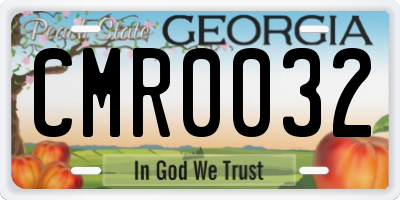 GA license plate CMR0032
