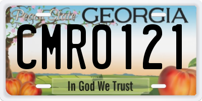GA license plate CMR0121