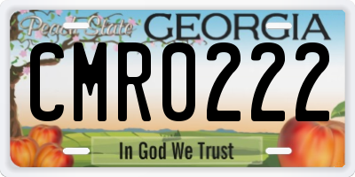 GA license plate CMR0222