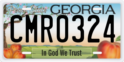 GA license plate CMR0324