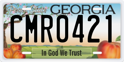 GA license plate CMR0421