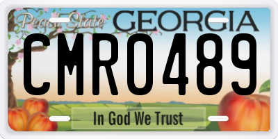 GA license plate CMR0489